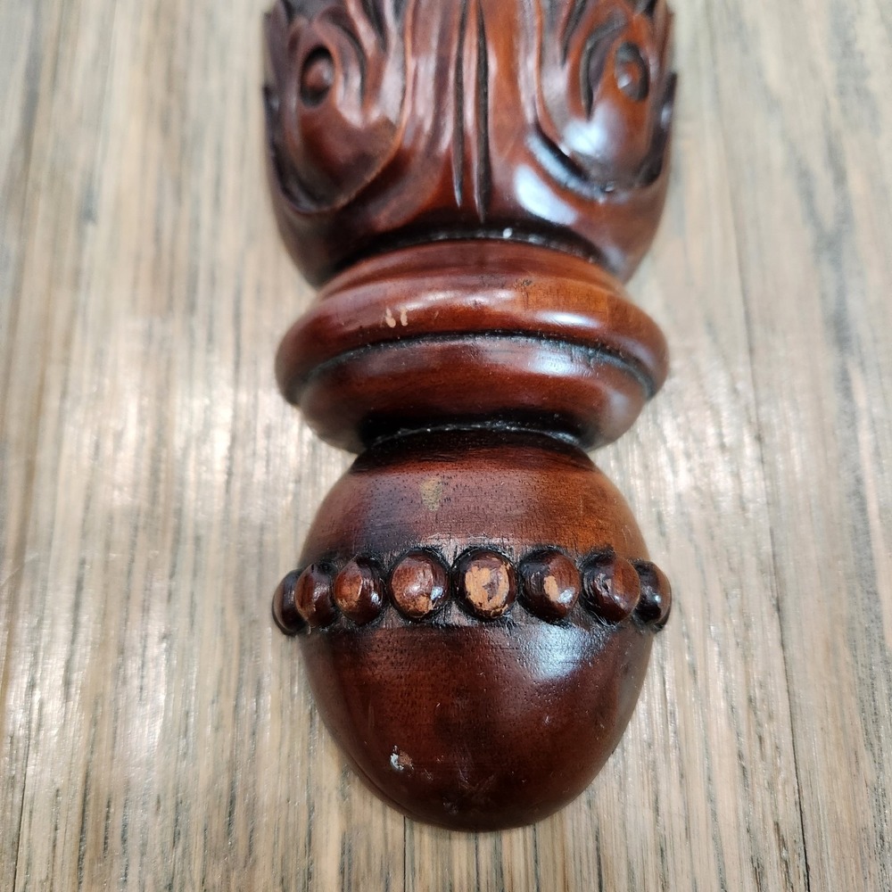 Vintage Florentine Style Dark Mahogany Solid Wood Hanging Wall‎ Shelf Sconce - Picture 5 of 15